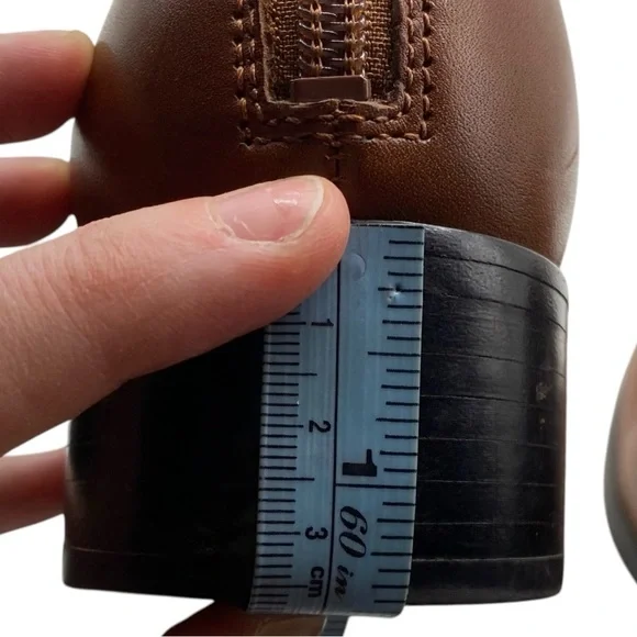 Tory Burch Womens Shoes Sidney Boots Sz 9 Brown Leather Ankle Logo Designer Chic - Picture 12 of 13